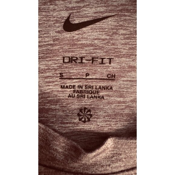 NWT Nike Womens Small Dri-Fit Long Sleeve Heathered Maroon Top - Picture 3 of 14